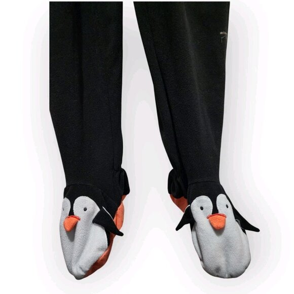 Nick & Nora Penguin One Piece Footed Sleeper Pajamas Jumpsuit PJs Size Medium - Picture 3 of 9